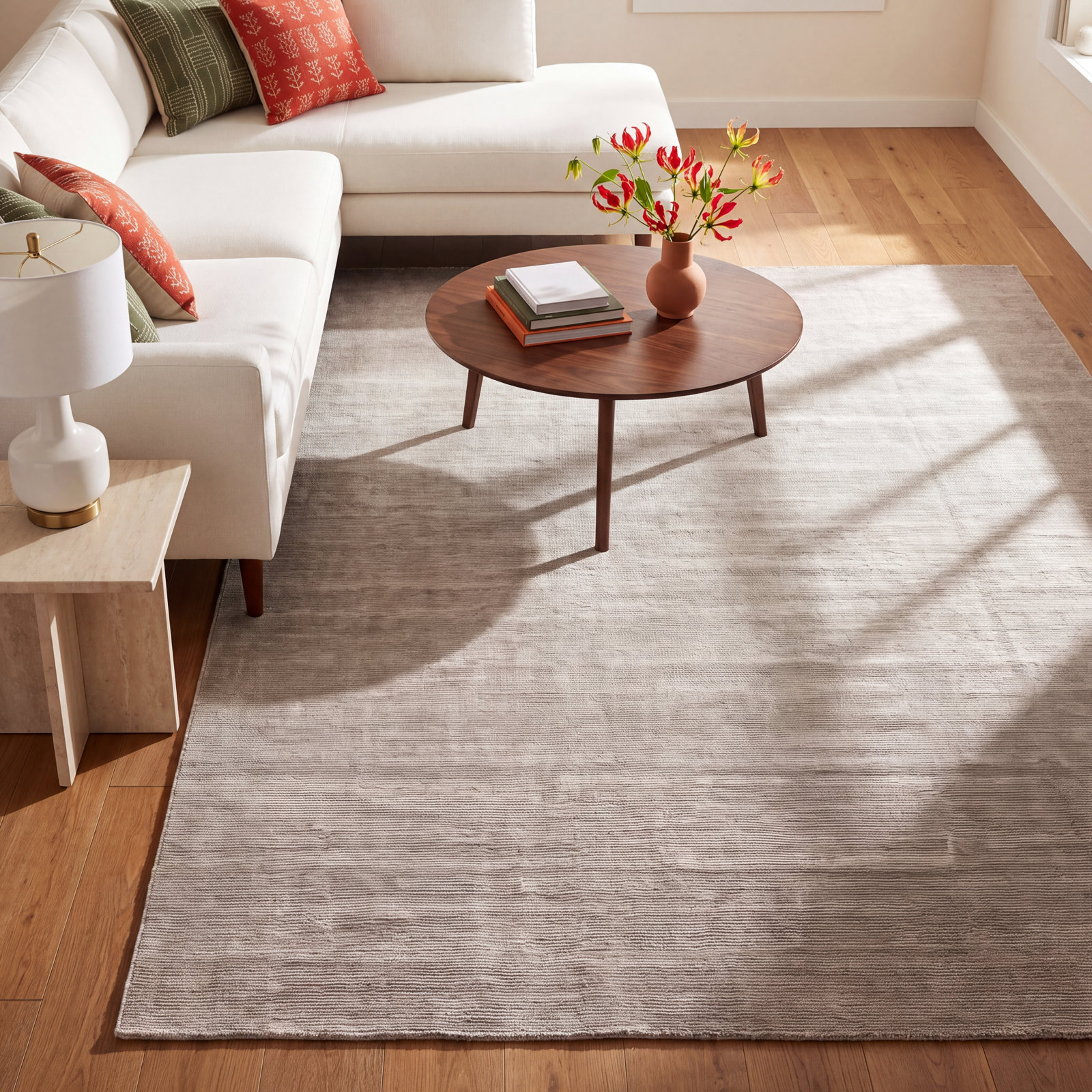 Brynn Light Taupe Hand-Woven Outdoor Rug, Rectangle 10' x 14'