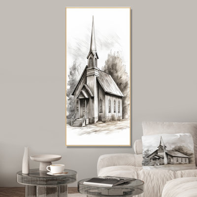Minimalist Grey Church Serenity - Church Wall Art
