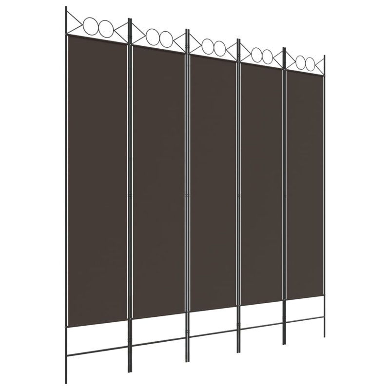 Casida Folding Room Divider, 5, 200 x 200 cm, Black
