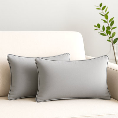 Throw Pillow Covers With Piping at Edge | Welted Edge Indoor Outdoor Cushion Covers | Corded Trim Pillowcases