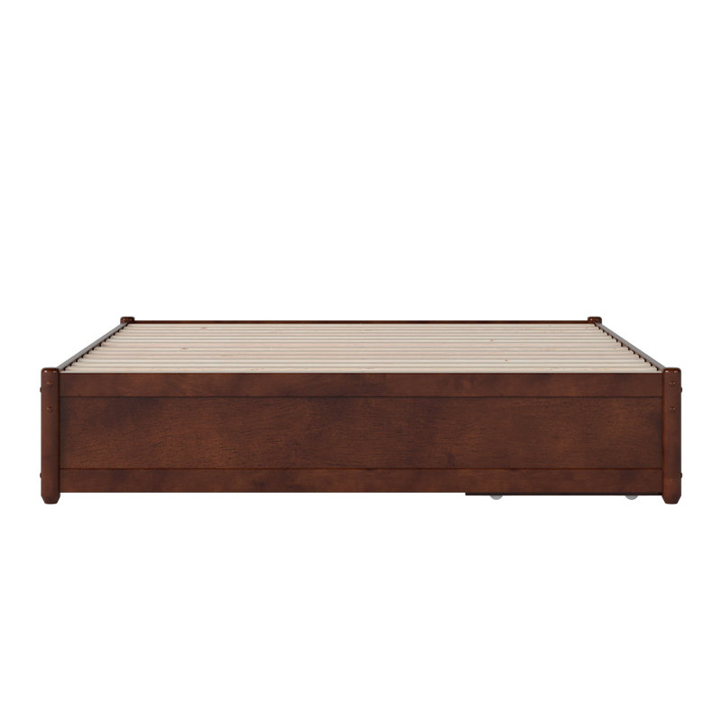 Lamariah Solid Wood Platform Storage Bed, Walnut, Queen