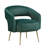 Candide 27.5" Modern Glam Accent Chair with Velvet Fabric Upholstery, Metal Legs in Gold Finish, Foam Wrapped in Poly Fiber-1582782001