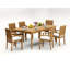 9 Pcs Grade-A Teak Wood Dining Set: 83" Rectangle Table And 8 Lua Stacking Arm Chairs #11LU1808-603457868