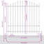 215 cm H x 170 cm W Border Fencing