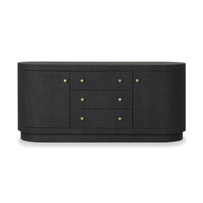 Dysen Amelia Media Console-Ivory Painted Linen