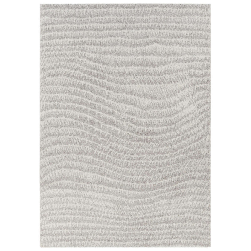 Tapis abstrait gris Lelend, Rectangle 2 pi x 3 pi 7 po