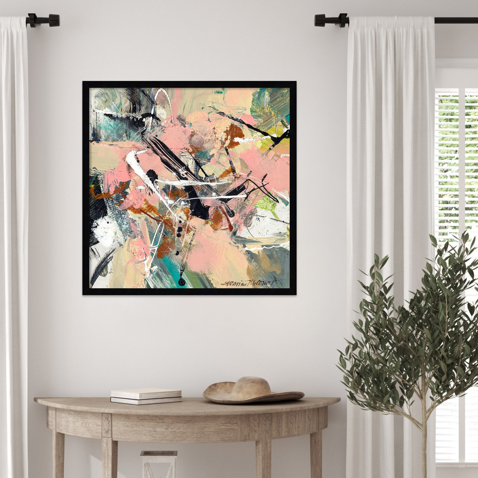 Sutter "Graceful" Print by Suzanne McCourt, 25" H x 25" W, Black