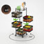 Chariot de cuisine rotatif - Panier de rangement pour table tournante sans assemblage avec roues pour garde-manger et salle de bain