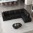 Faux Leather L-Shaped Modular Sectional Sofa-75756251-75756249
