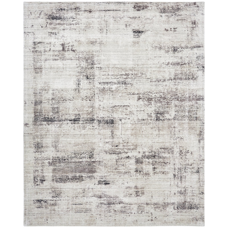 Abstract Area Rug in Brown, Rectangle  8'6" x 11'6"