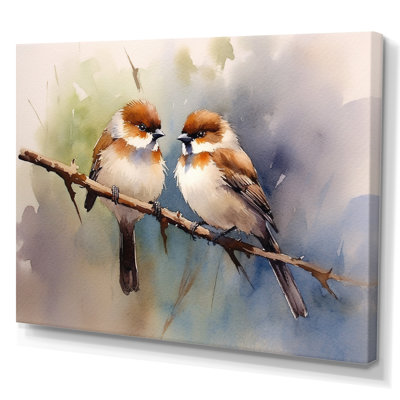 Oiseau moineau beige et brun - art mural oiseau