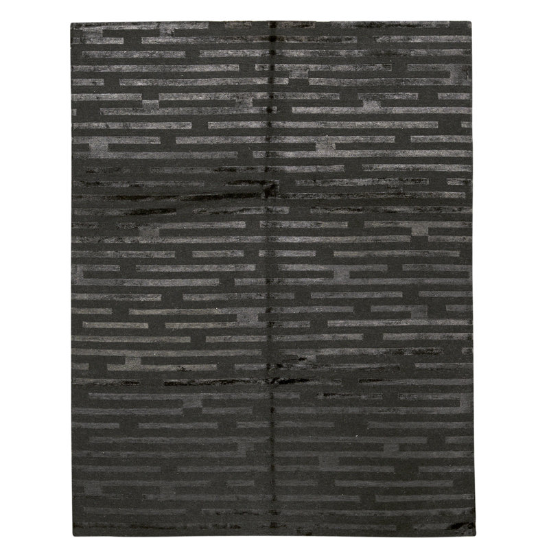 Tapis brun et noir de haute qualité noué à la main