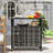 Outdoor Pool Towel Storage Cabinet Organizer, Outdoor Bar Table With Shelf And Cabinet, Pool Towel Holder Pool Valet With Weather-Resistant PE Rattan And Steel Frame, Mixed-Gray-1052970291