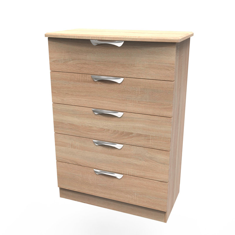 Bhodhini 77cm W 5 - Drawer Chest of Drawers, Bardolino Oak