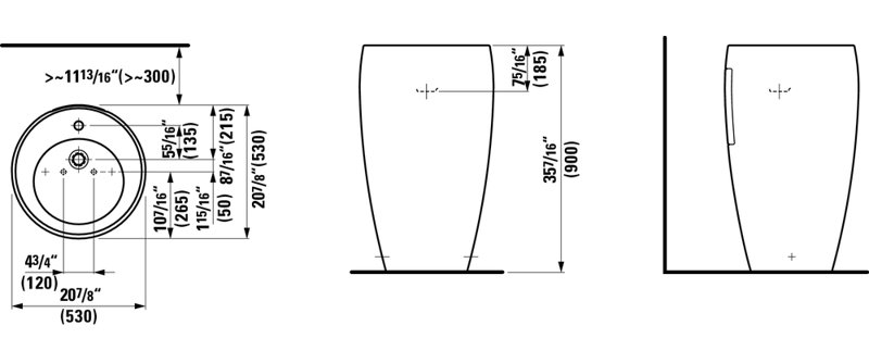 Ilbagnoalessi One 20.86'' L Bathroom Sink, Single Hole