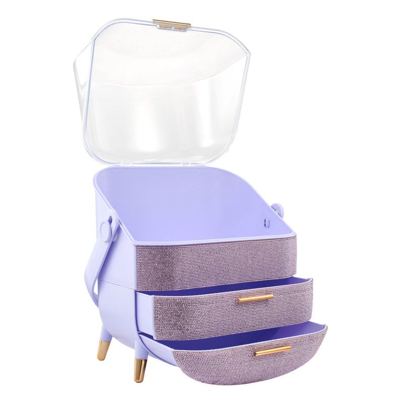 HIPS；Rhinestone Makeup Organiser, Purple