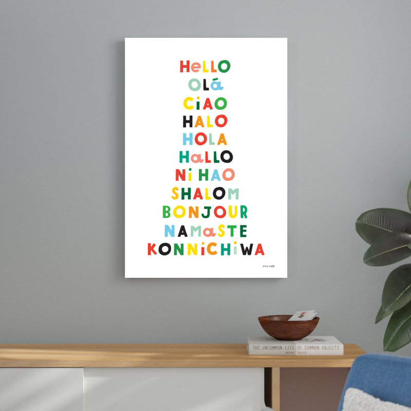 "Langage des enfers" par Ann Kelle - Art textuel sur toile tendue, H 36 po x l 24 po