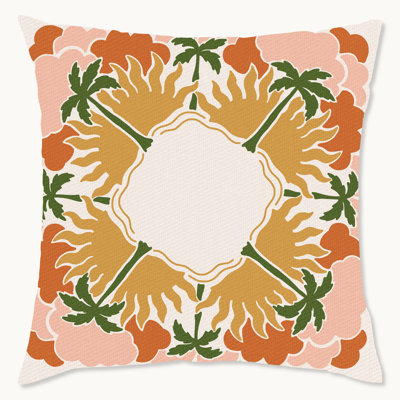 Housse de coussin floral en polyester