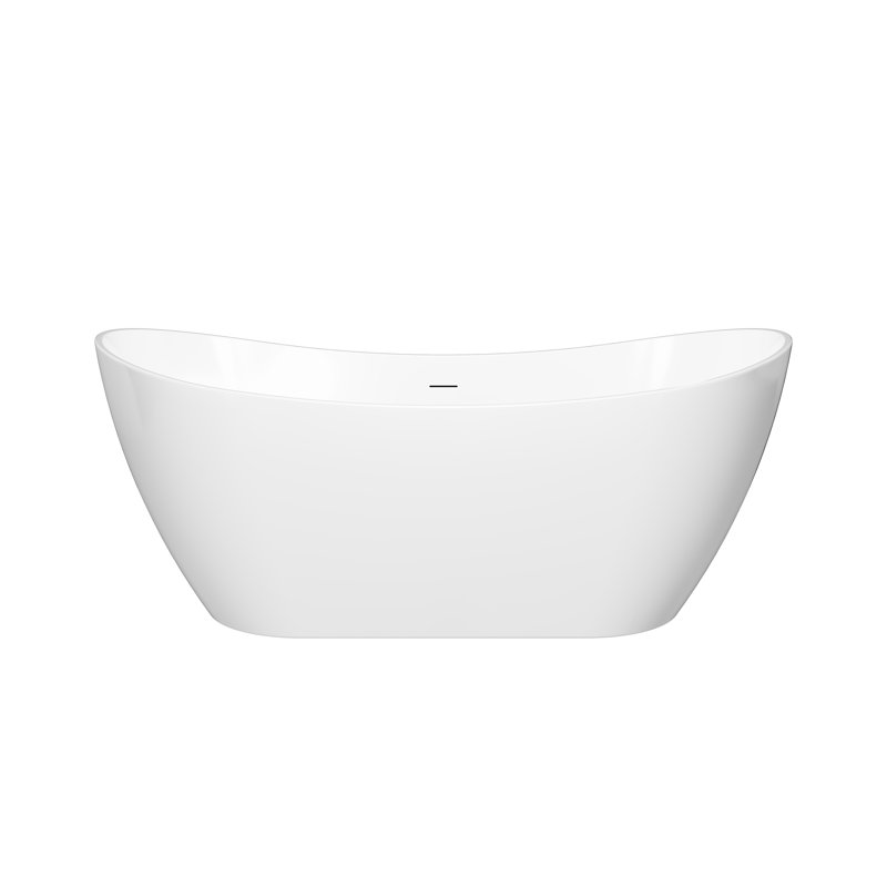 67'' L X 28.74'' W Freestanding Soaking Bathtub In Glossy White, 100% Pure Virgin Acrylic With Drain & Integrated Overflow