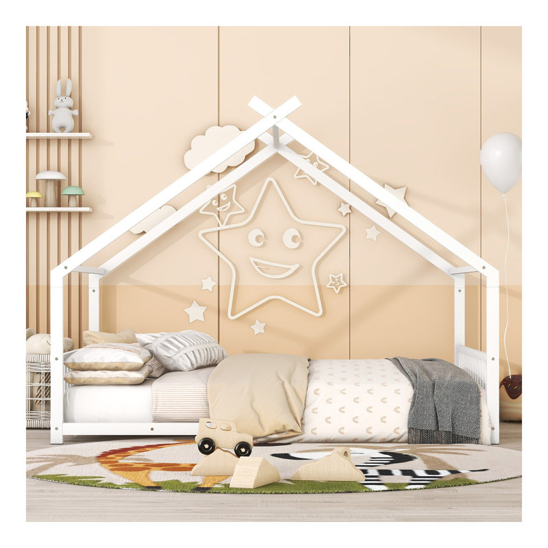 Lit double pleine grandeur en métal, blanc, Lit double