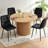 Dining Room Table Set For 4, Round Wooden Dining Table With Upholstered Chairs-1082118308-1082118306