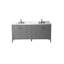 Ensemble de meuble-lavabo autoportant à double cuve 72 po avec plateau en marbre Lavallon-105310781-105310782