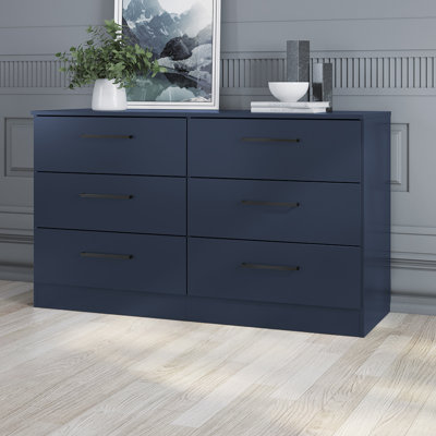 Commode horizontale à 6 tiroirs avec rangement moderne Jolyne