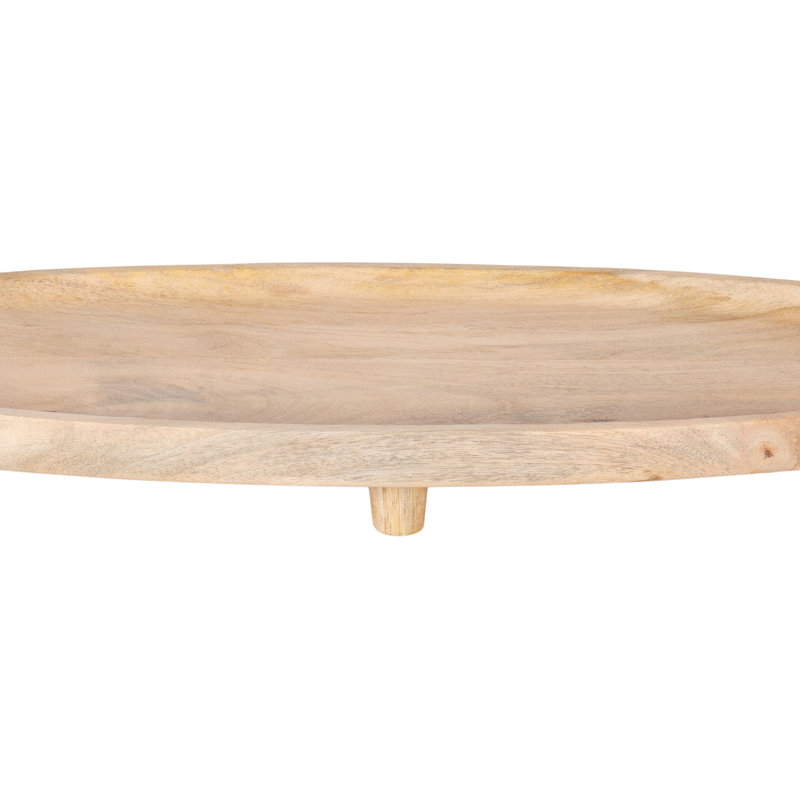 Mango Wood Footed Oval Tray