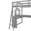 Lit mezzanine en bois avec bureau en U, compartiments de rangement et miroir à trois volets-1489760724