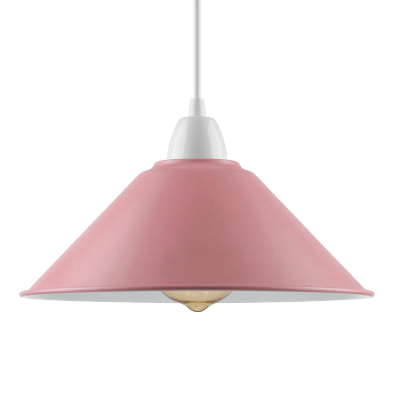 10cm H Metal Cone Lamp Shade, Pink