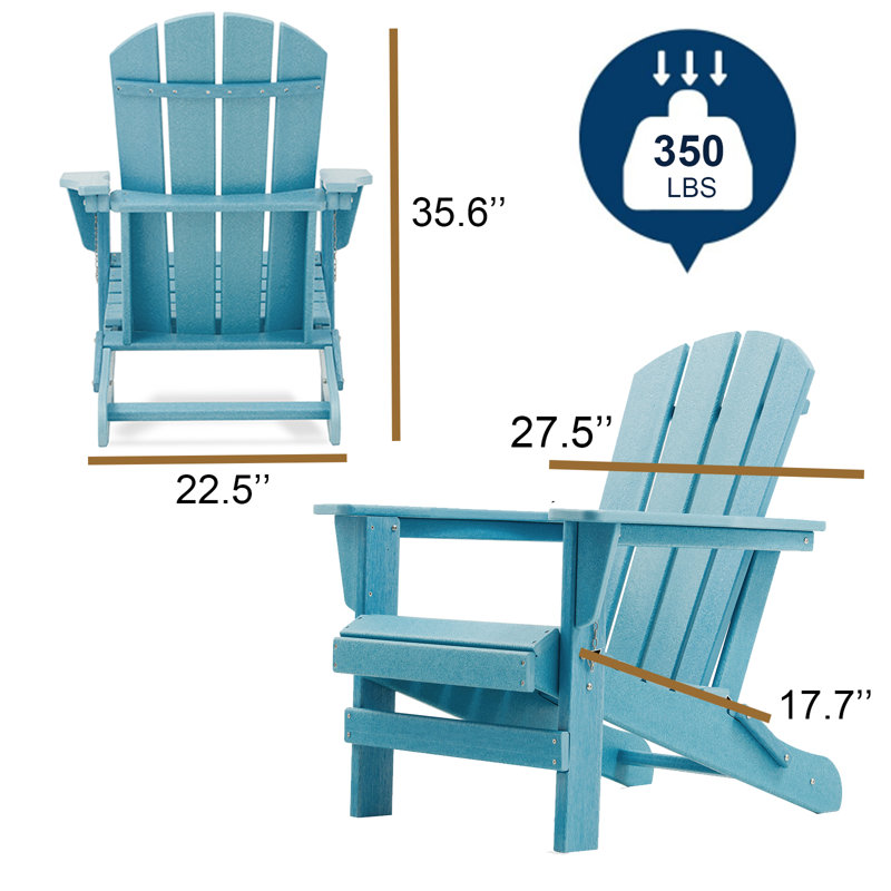 Foldable Outdoor Adirondack Chair, Light blue