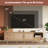 Bohemian TV Stand with Rattan Accents and Open Storage Media Console