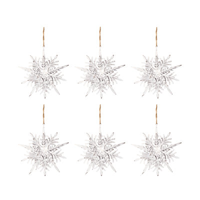 6.1x1.8x6.3" Iron Snowflake Hangers - Set of 6 for Holiday Party & Christmas Tree Ornaments