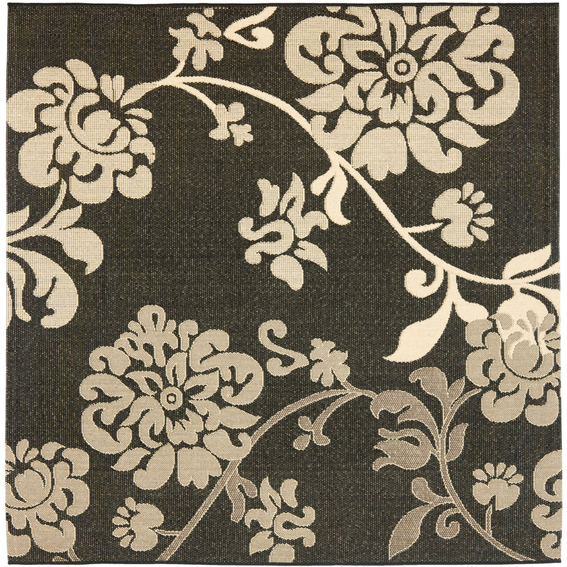 Herefordshire Performance Floral Indoor/Outdoor Area Rug, Square 6'7"