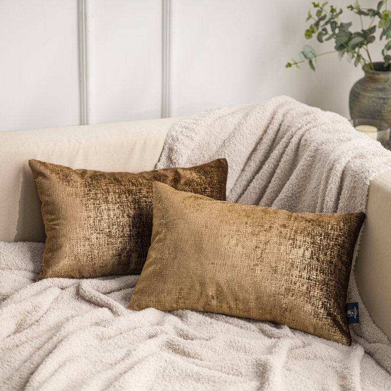 Navy Textured Velvet Throw Pillow, Decorative Cushions for Sofa Bed, Navy, Rectangle 12"H x 20"W, Polyester
