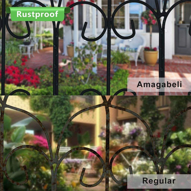 Black Iron 18in x 7.5ft Decorative Garden Fence Panels