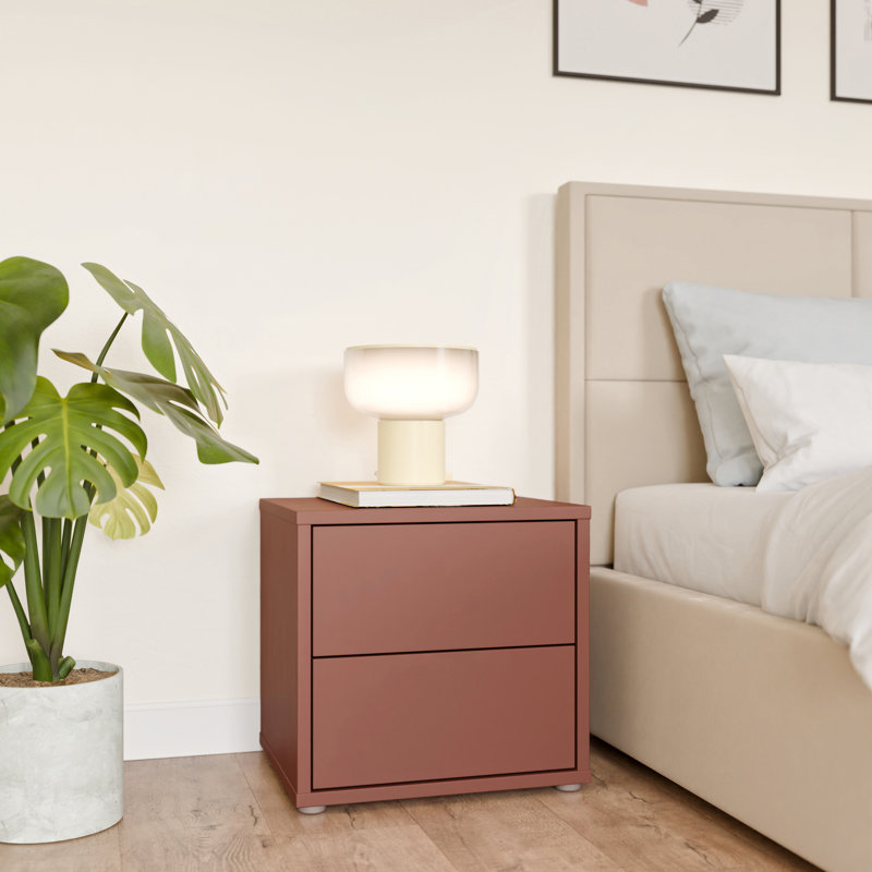 49.8 cm W Bedside Table, Terracotta