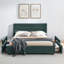 Grand lit rembourré, cadre de lit rembourré confortable, tête de lit et cadre de lit uni (85 po x 66 po x 36 po), cadre de lit-967865405