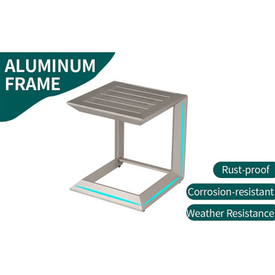 Table basse d'extérieur entièrement en aluminium