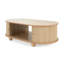 Élégante table de bout ovale avec rangement à deux niveaux et charme rustique, parfaite pour les espaces modernes et traditionnels.