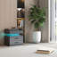 1 ensemble de table de chevet avec bande de lumière DEL réglable, 2 tiroirs, grand espace de rangement, convient pour une table de chevet, une table basse, un canapé, une table d'appoint ou une table de bout pour bureau-128968183