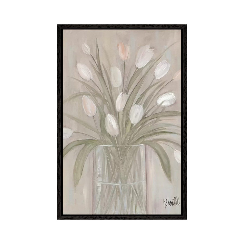 Tulip Bouquet by Kate Sherrill - Gallery-Wrapped Canvas Giclée on Canvas, 101.6 cm H x 66.04 cm W, Black Floater Framed