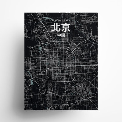 Pékin (chinois traditionnel), impression de carte de la ville