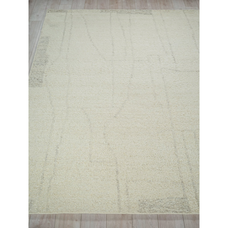 Kokomo Flatweave Wool Area Rug in Silver, Rectangle 10' x 14'