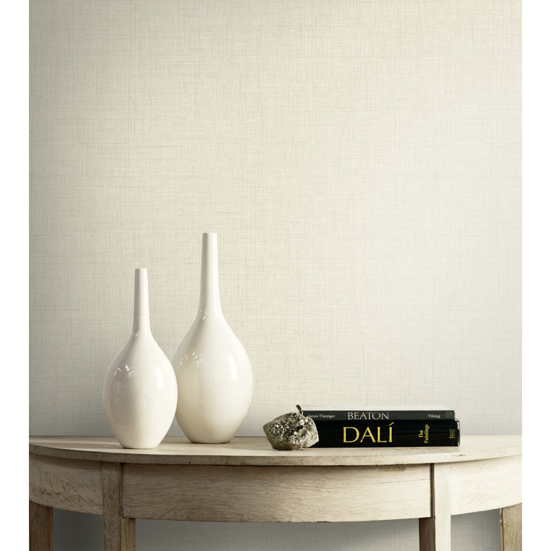 Rouleau de papier peint Ismael Burlap L 27 pi x l 27 po, Gris clair / blanc cassé