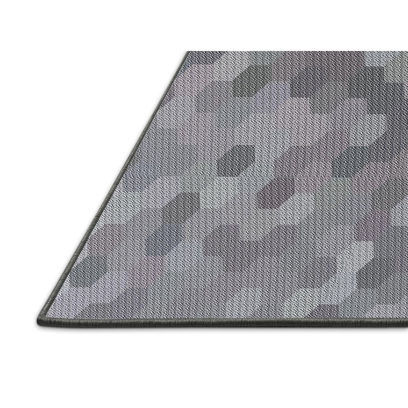 Tapis zone grise à motifs Boylston, Rectangle 5 pi x 7 pi