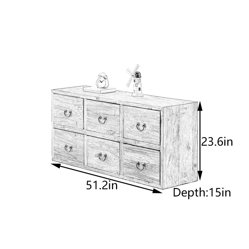 Console à six tiroirs
