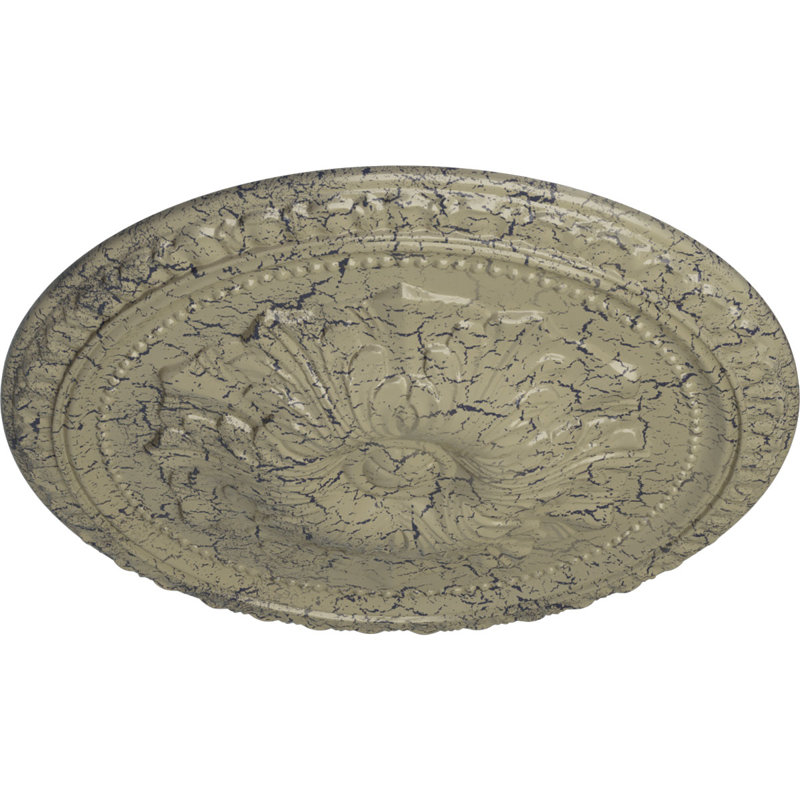 Médaillon de plafond Endurathane Foster, DE 19 1/8 po x P 1 po (convient aux auvents jusqu'à 5 5/8 po), finition de l'abat-jour peint à la main