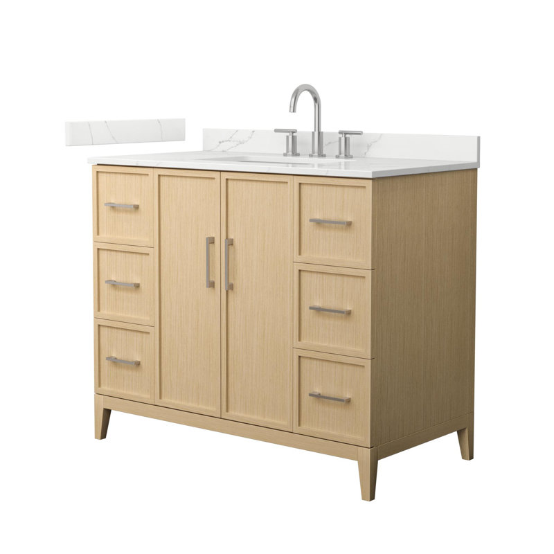 Elan 42'' Tan Oak Single Bathroom Vanity with Quartz Top