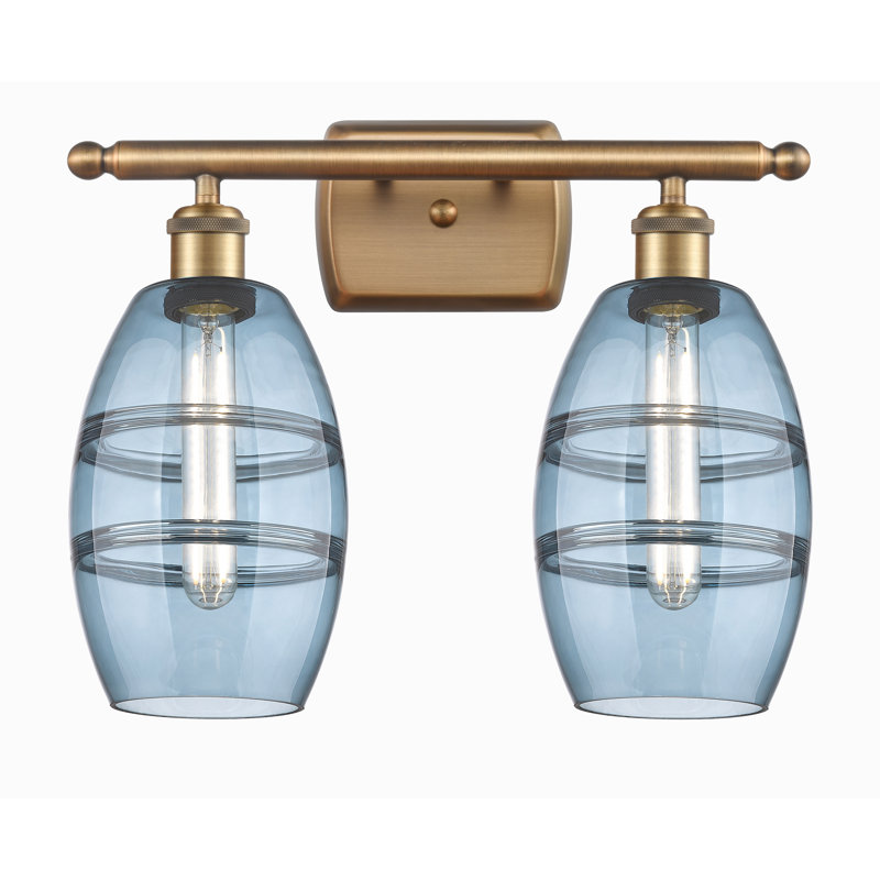 Bettylou 2 - Light Dimmable Vanity Light, Princess Blue, Brushed Brass